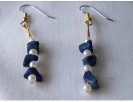 Lapis Lazuli & Pearl Earrings