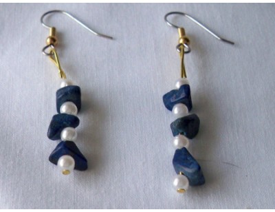 Lapis Lazuli & Pearl Earrings