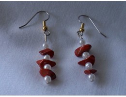 Red Jasper & Pearl earrings