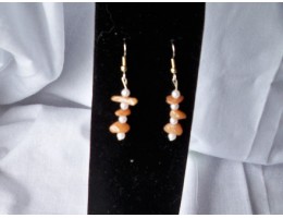 Red Aventurine & Pearl earrings