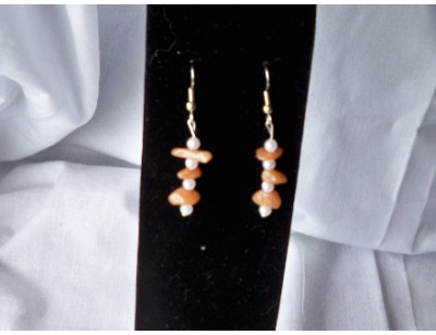 Red Aventurine & Pearl earrings