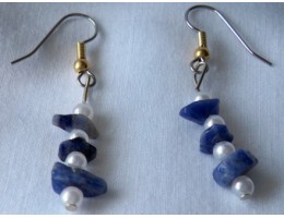 Sodalite & Pearl earrings