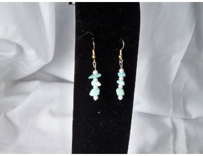 Amazonite & Pearl earrings