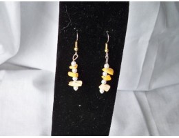 Crazy Agate & Pearl earrings