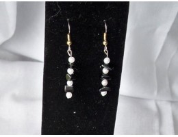 Black Onyx & Pearl earrings