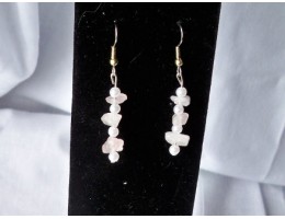 Rose Quartz & Pearl earrings