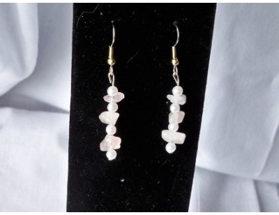 Rose Quartz & Pearl earrings