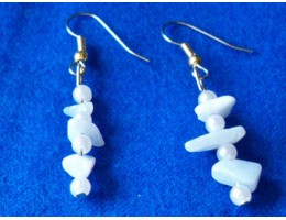 Blue Lace Agate & Pearl earrings