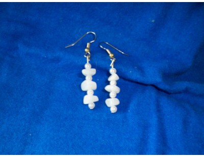 White Aventurine & Pearl earrings