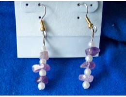 Amethyst & Pearl earrings