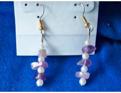 Amethyst & Pearl earrings