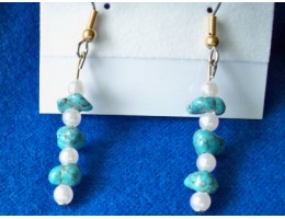 Turquoise & Pearl earrings