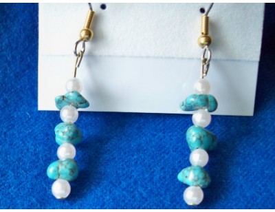 Turquoise & Pearl earrings