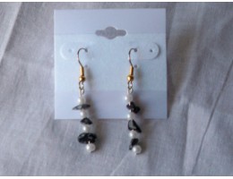 Snowflake Obsidian earrings