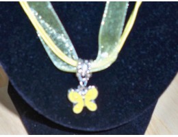 Organza Ribbon & Charm Necklace