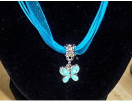 Organza Ribbon & Charm Necklace