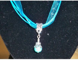 Organza Ribbon & Charm Necklace