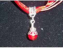 Organza Ribbon & Charm Necklace