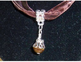 Organza Ribbon & Charm Necklace
