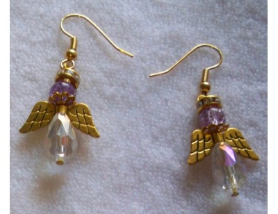 Angel Drop earrings - Gold Wings