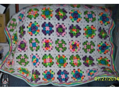 Hand-Crocheted Granny Square Lapghan