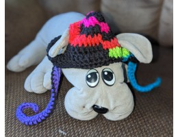 Crocheted Dog Hat for Small Dog