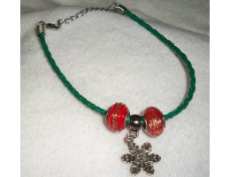 Leatherette Christmas Charm Bracelet