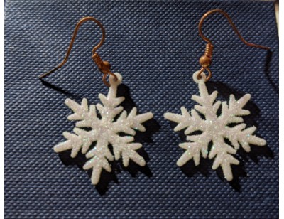 Flat Snowflake Earrings