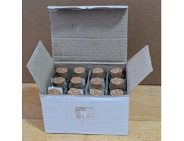 Little Glass Bottles with Cork Stoppers, 12 per box