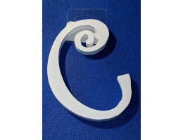 Wood Curlicue Letter, 5 in., "C"