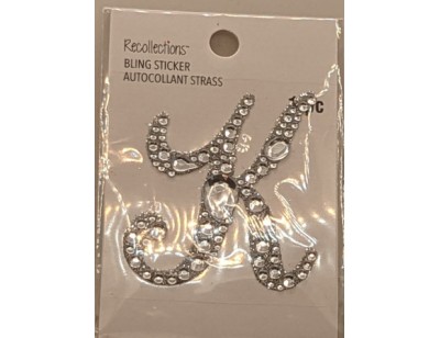 Bling Alphabet Letter Sticker - K