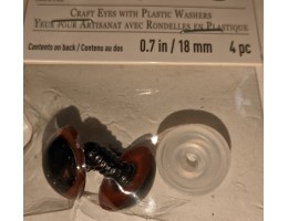 Craft Eyes w/washers, 18mm, 2/pkg