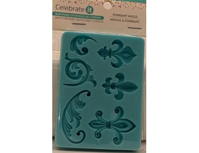 Fondant Mold, Silicone, Fleur-De-Lis