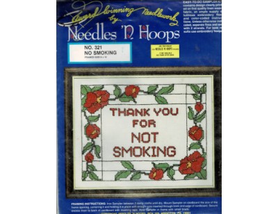 No Smoking stitchery kit