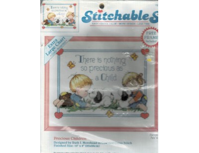 Precious Children cross stitch kit with frame Precious Children cross stitch kit with frame