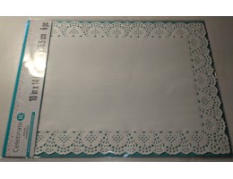 Paper Doily, Rectangular, 10 x 14 - white