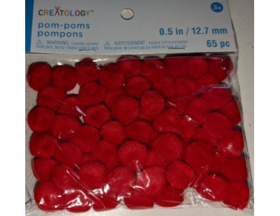 Pom Pom, 0.5 inch - Red