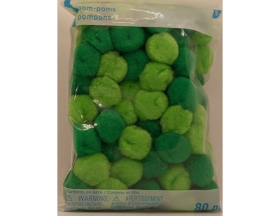 Pom Pom, 1 inch - Mixed Greens