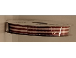 Ribbon, Grosgrain, 3/8 inch wide - Red and White Stripe