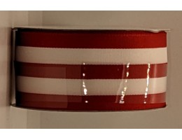 Ribbon, 1.5 inch wide - Red & White Stripe