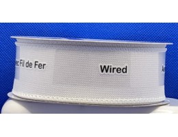 Ribbon, WIRED, 1.5 inch wide - White