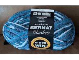 BERNAT Blanket Yarn, Super Bulky (#6) - Cozy Blue Variegated